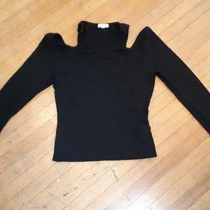 Cut out black long sleeved top